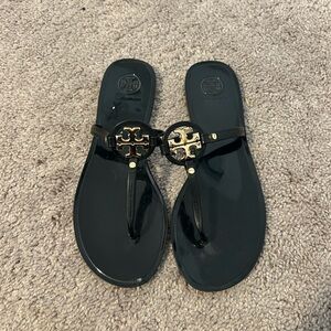 COPY - Tory Burch Black Sandals with Gold Logo